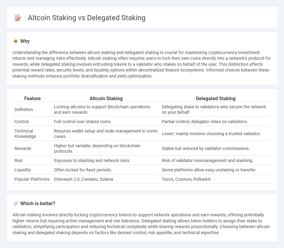Altcoin Staking vs Delegated Staking in Finance