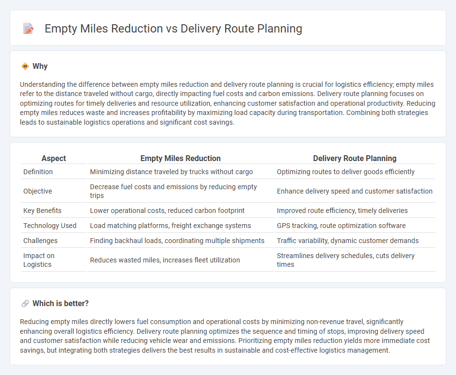 Empty Miles Reduction vs Delivery Route Planning in Logistics
