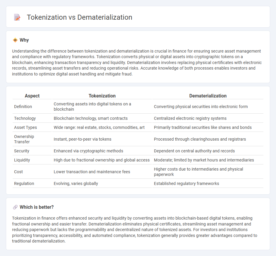 Tokenization vs Dematerialization in Finance