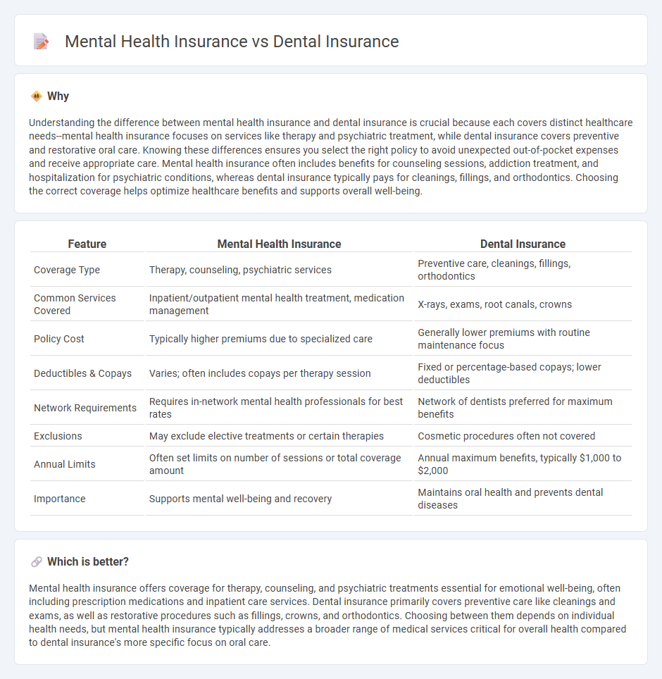 Mental Health Insurance vs Dental Insurance in Insurance