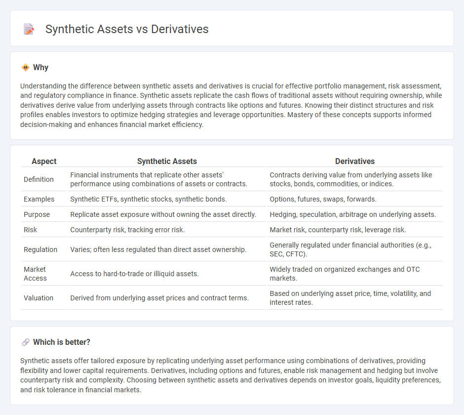 Synthetic Assets vs Derivatives in Finance