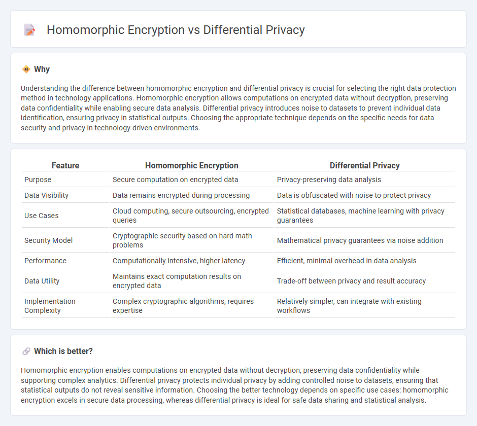 Homomorphic Encryption vs Differential Privacy in Technology