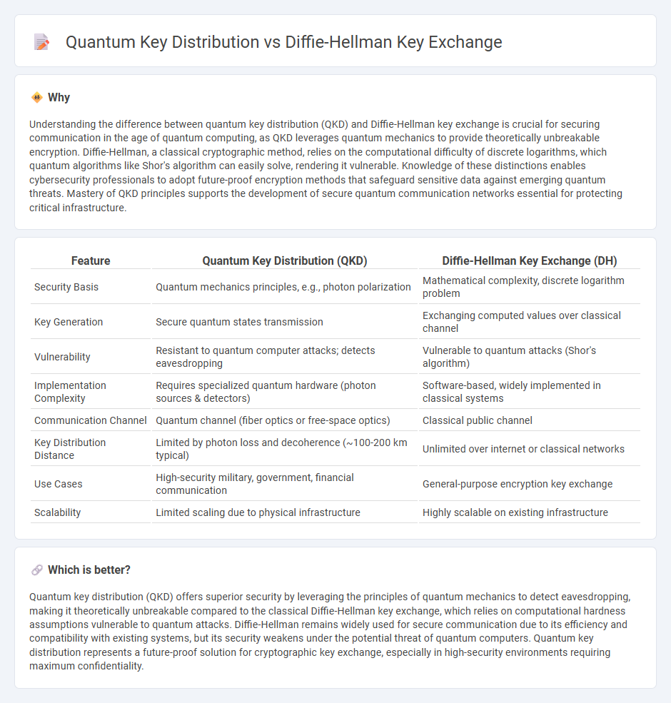 Quantum Key Distribution vs Diffie-Hellman Key Exchange in Technology