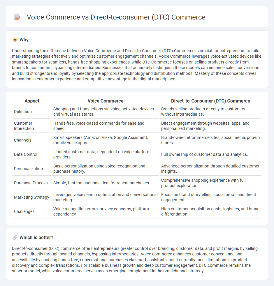 Voice Commerce vs Direct-To-Consumer (Dtc) Commerce in Entrepreneurship
