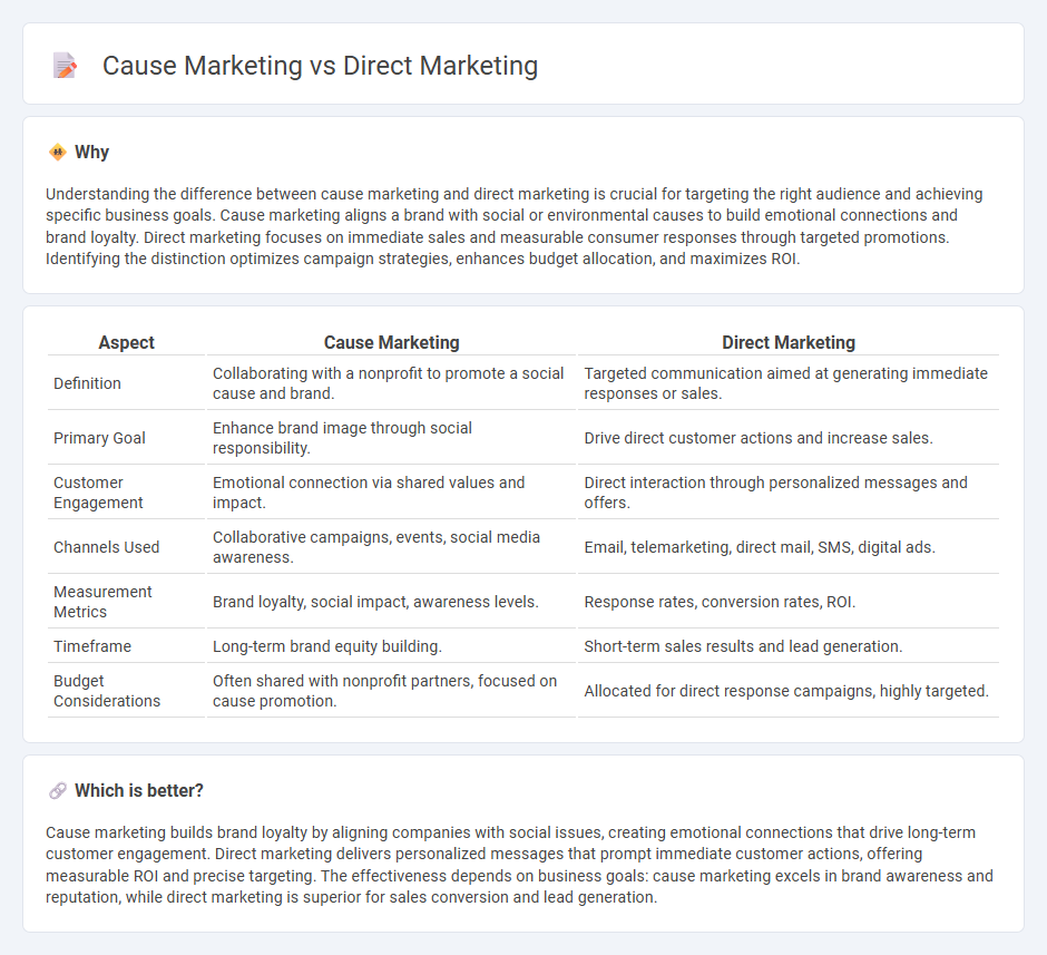 Cause Marketing vs Direct Marketing in Marketing