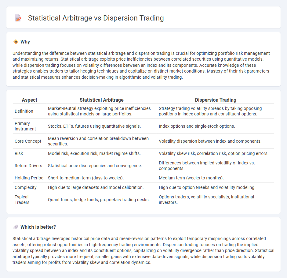 Statistical Arbitrage vs Dispersion Trading in Trading