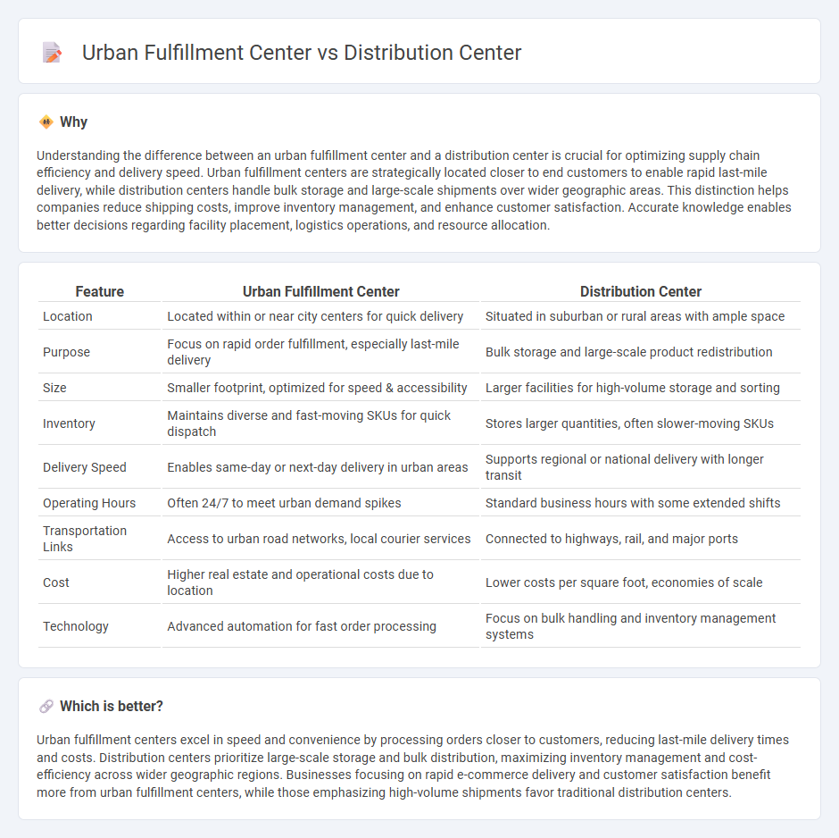 Urban Fulfillment Center vs Distribution Center in Logistics