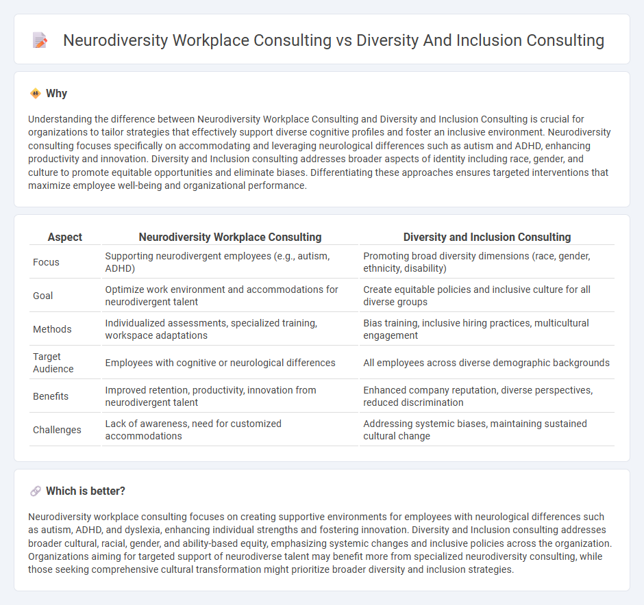 Neurodiversity Workplace Consulting vs Diversity And Inclusion Consulting in Consulting