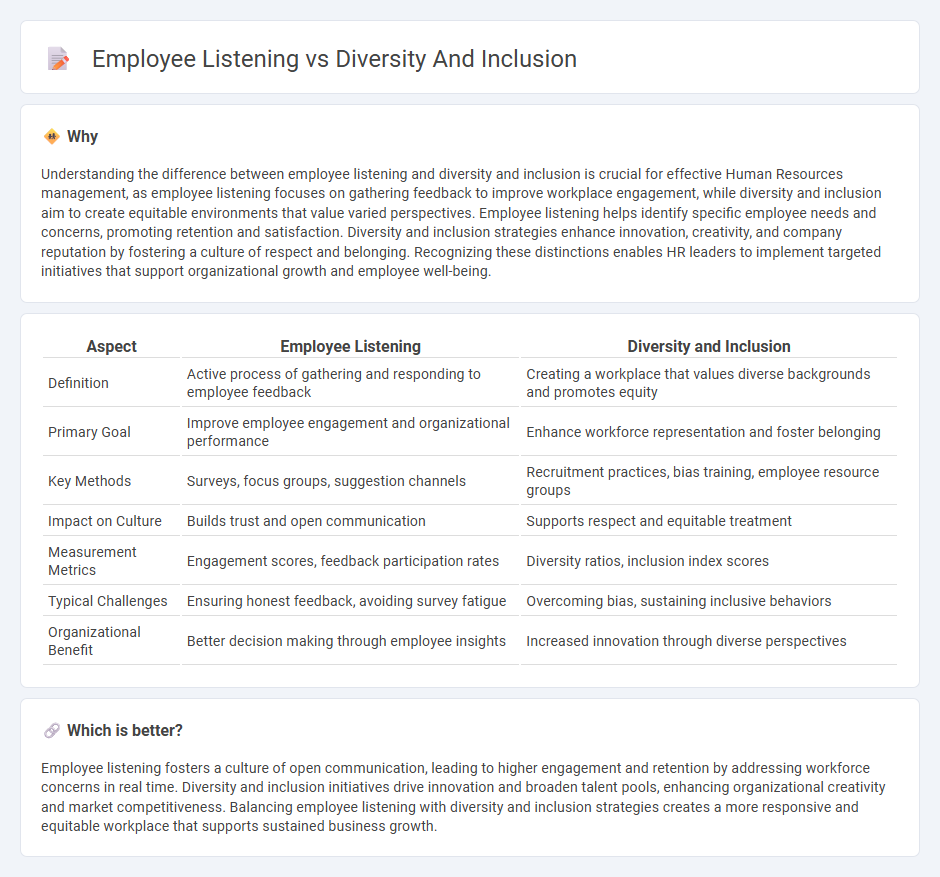 Employee Listening vs Diversity And Inclusion in Human Resources
