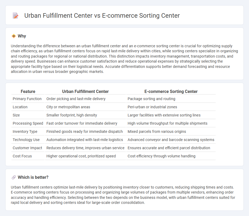 Urban Fulfillment Center vs E-Commerce Sorting Center in Logistics