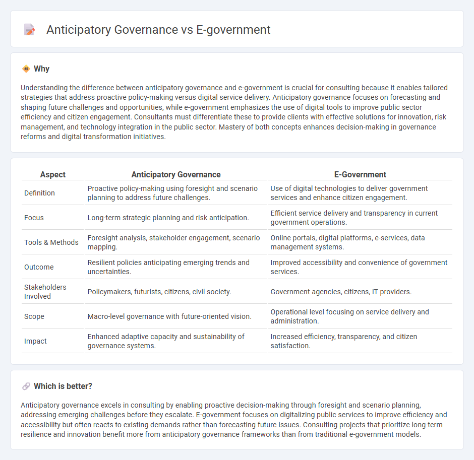 Anticipatory Governance vs E-Government in Consulting