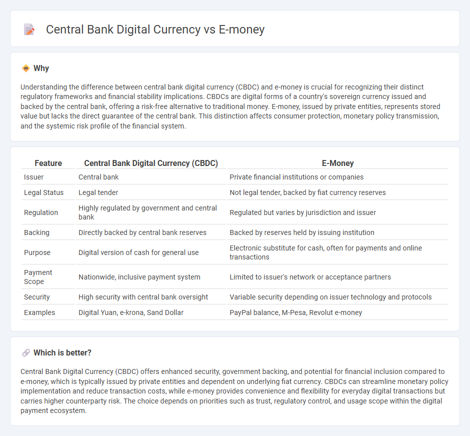 Central Bank Digital Currency vs E-Money in Banking
