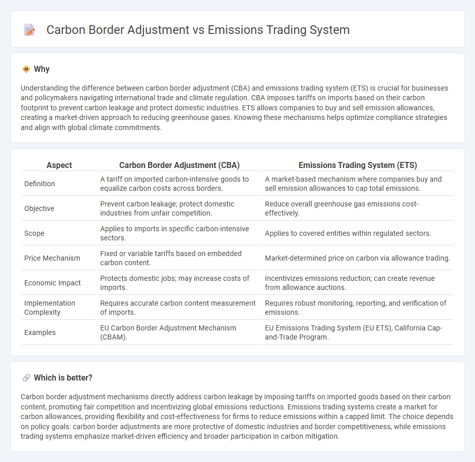 Carbon Border Adjustment vs Emissions Trading System in Economy