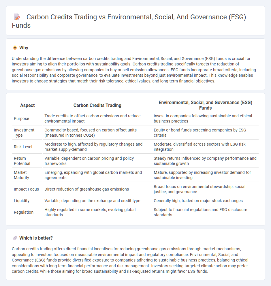 Carbon Credits Trading vs Environmental, Social, And Governance (Esg) Funds in Investment