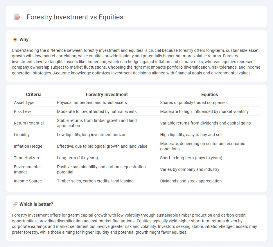 Forestry Investment vs Equities in Investment