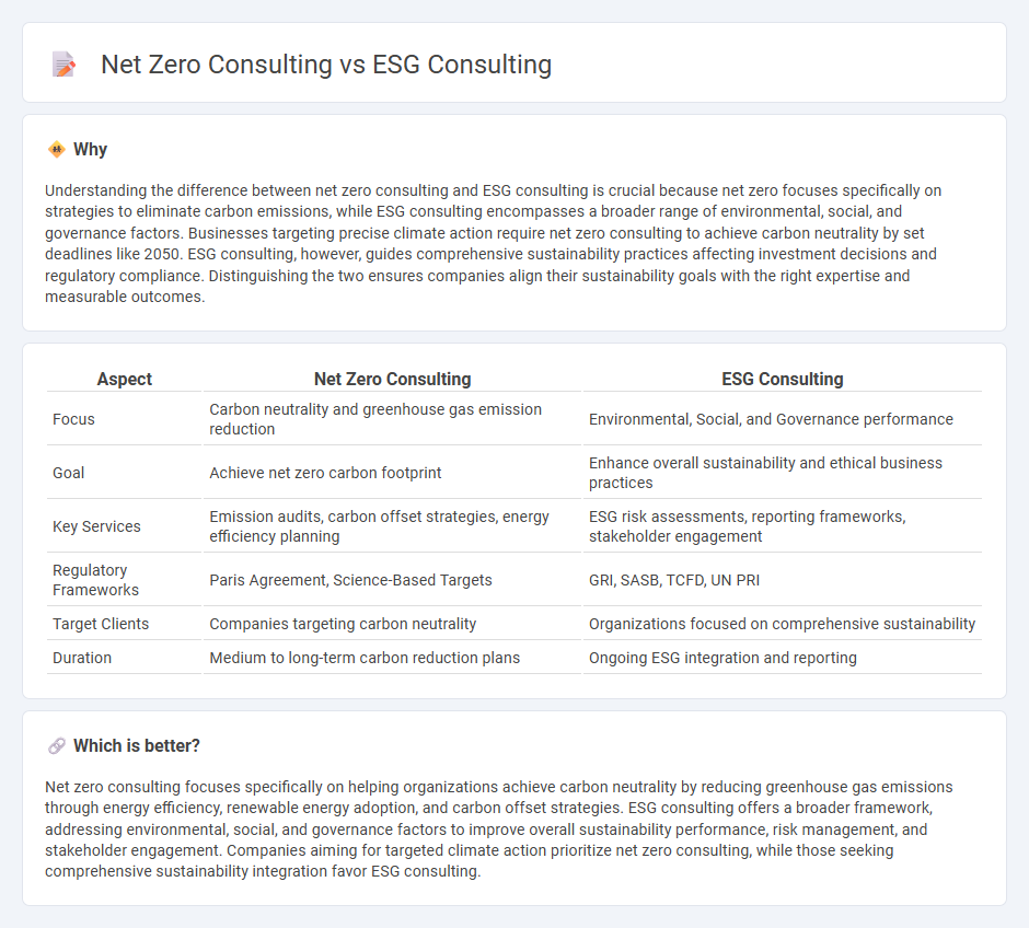 Net Zero Consulting vs Esg Consulting in Consulting