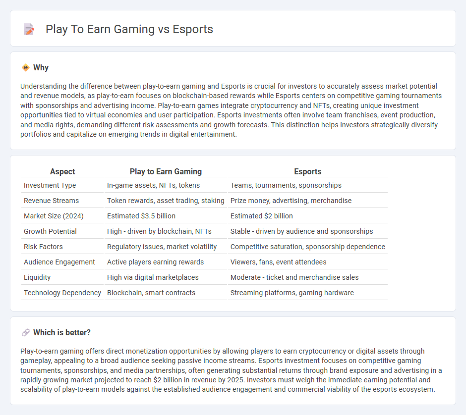 Play To Earn Gaming vs Esports in Investment