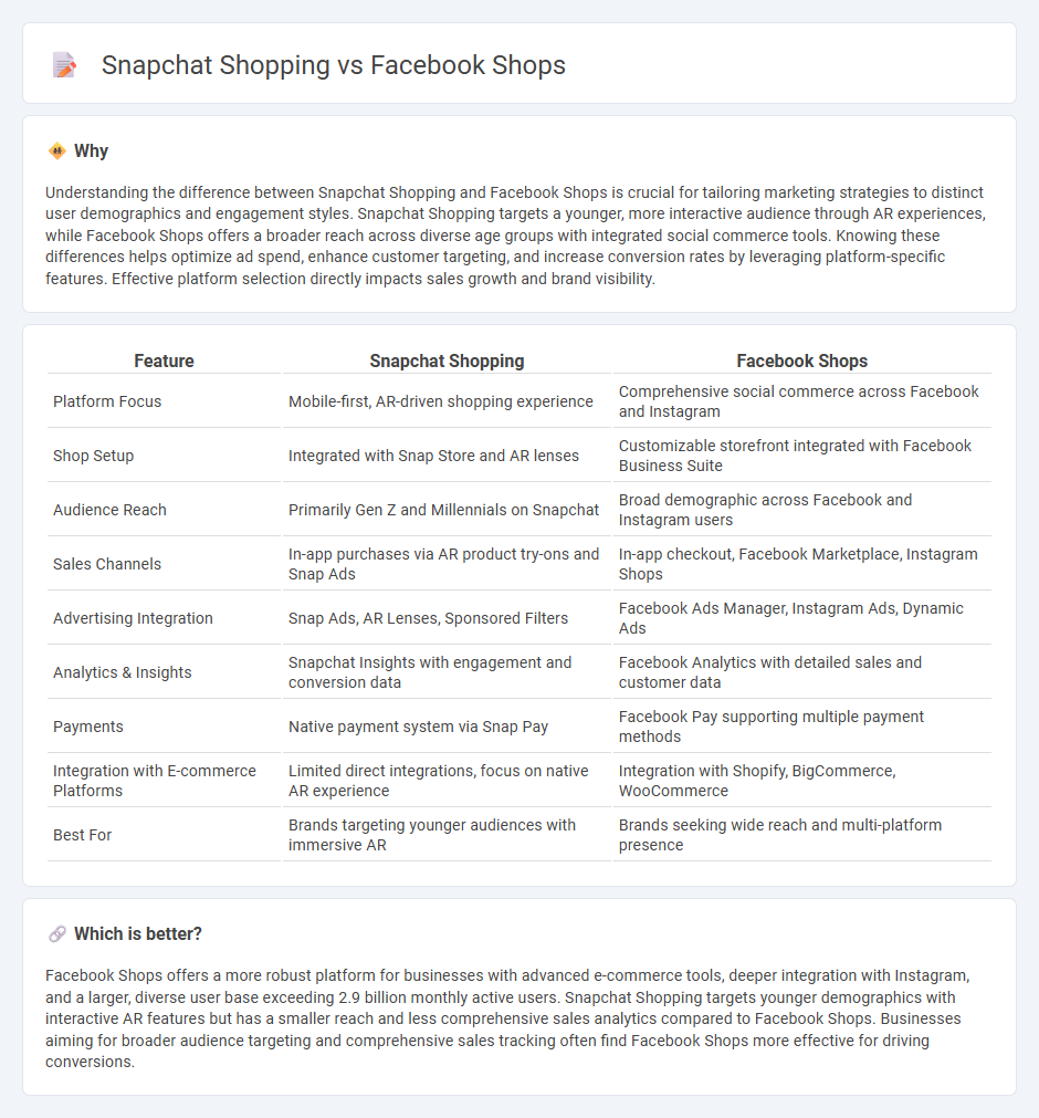 Snapchat Shopping vs Facebook Shops in Sales