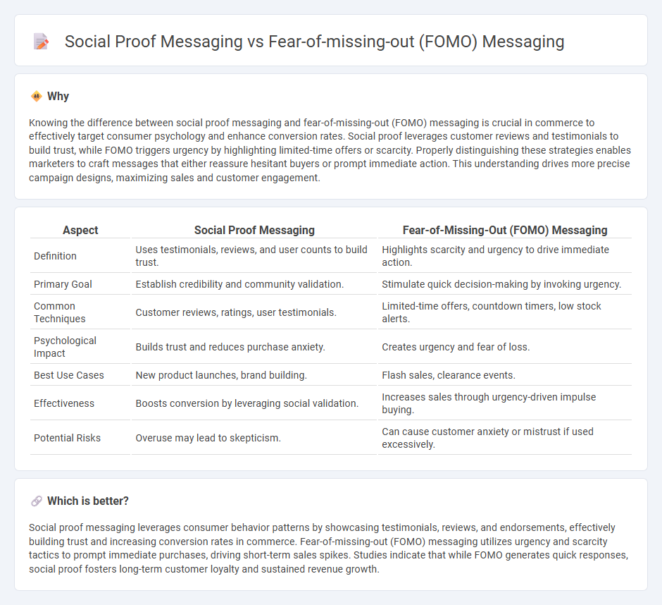 Social Proof Messaging vs Fear-Of-Missing-Out (Fomo) Messaging in Commerce