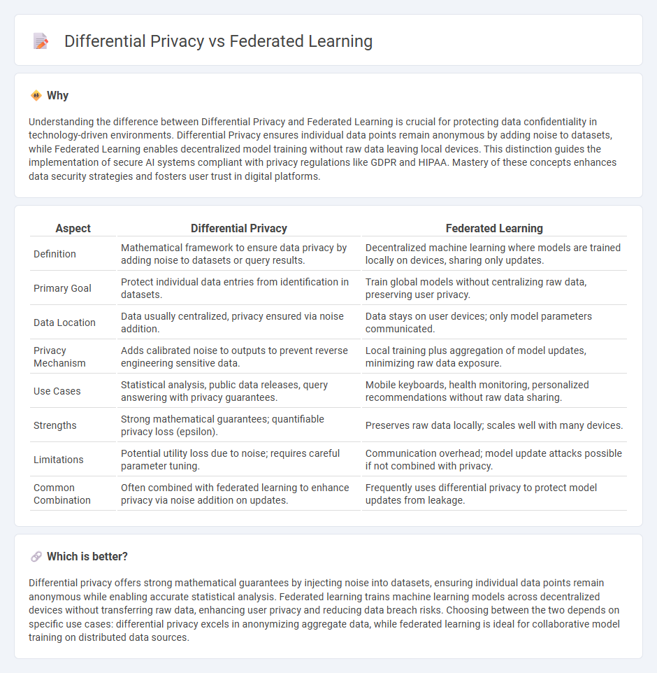 Differential Privacy vs Federated Learning in Technology