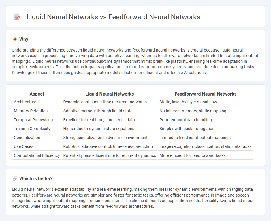 Liquid Neural Networks vs Feedforward Neural Networks in Technology