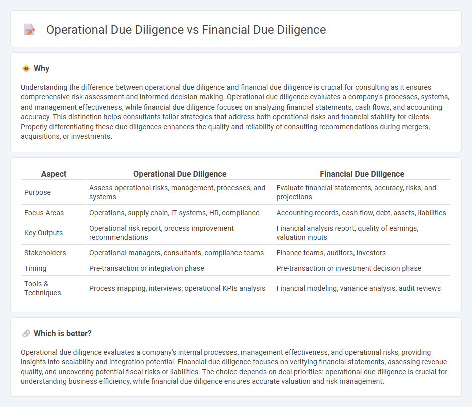 Operational Due Diligence vs Financial Due Diligence in Consulting