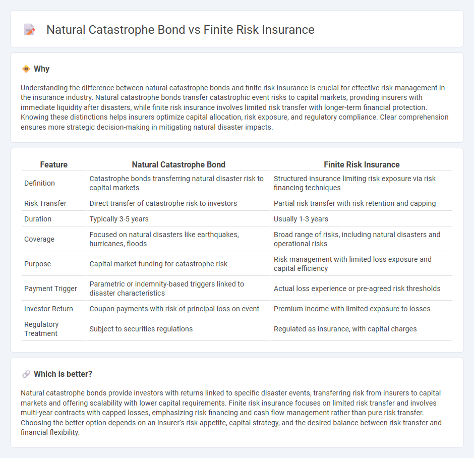 Natural Catastrophe Bond vs Finite Risk Insurance in Insurance