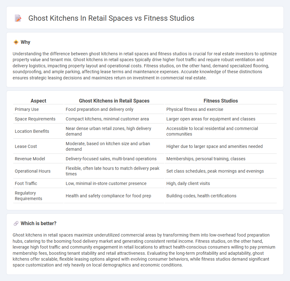 Ghost Kitchens In Retail Spaces vs Fitness Studios in Real Estate