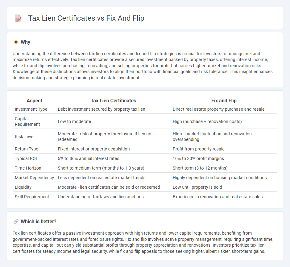 Tax Lien Certificates vs Fix And Flip in Investment