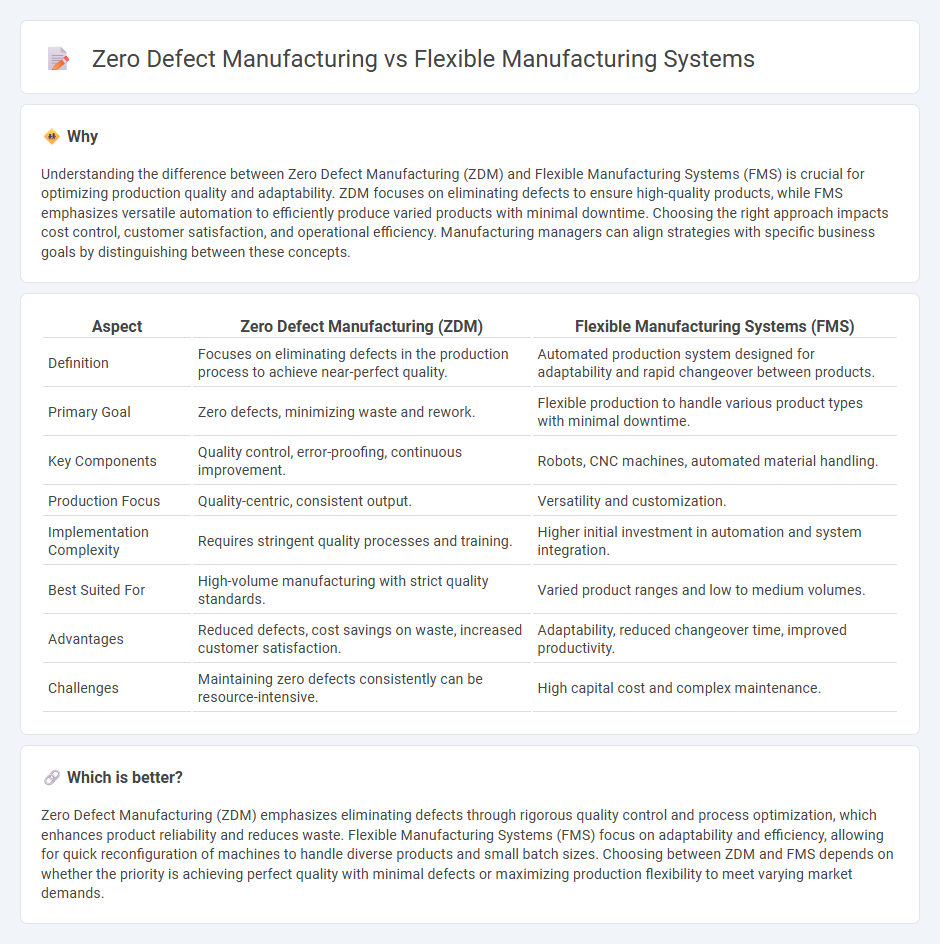 Zero Defect Manufacturing vs Flexible Manufacturing Systems in Manufacturing