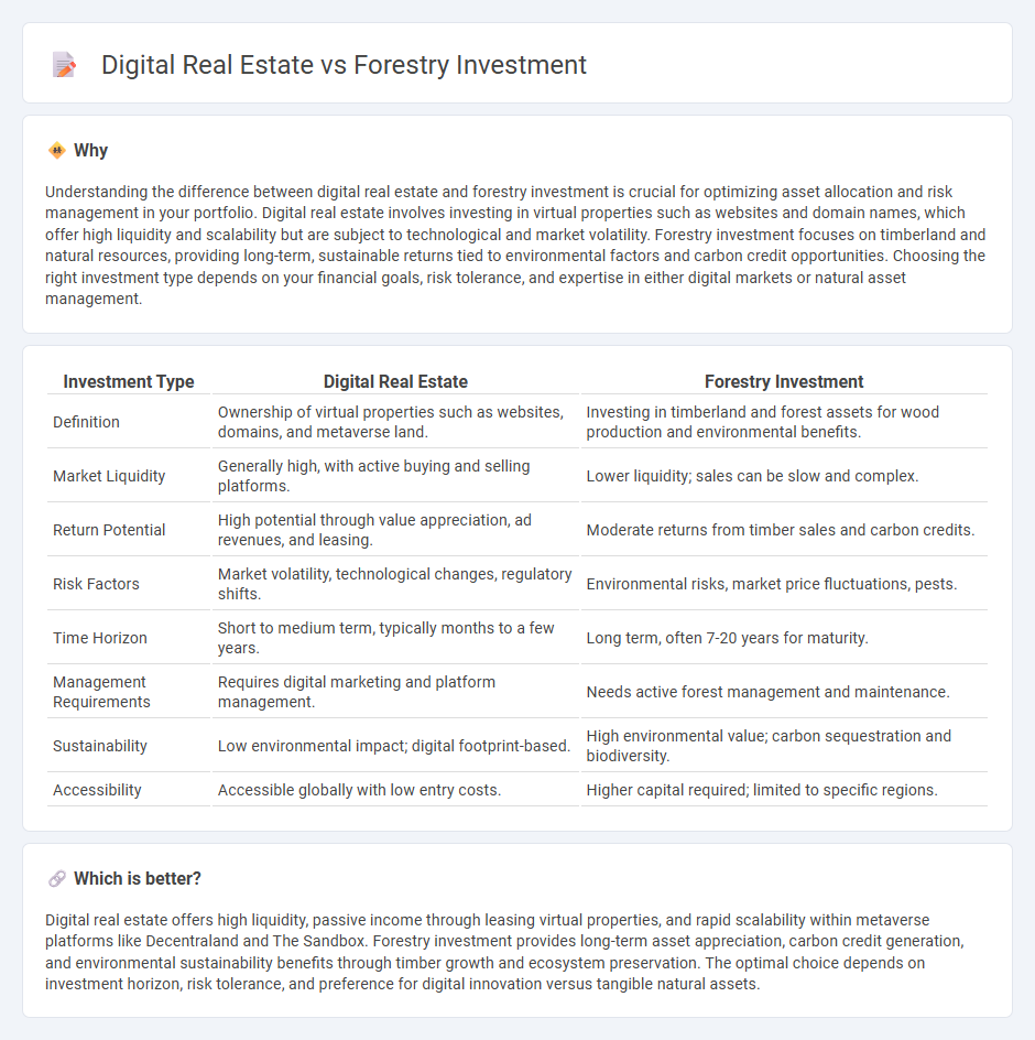 Digital Real Estate vs Forestry Investment in Investment