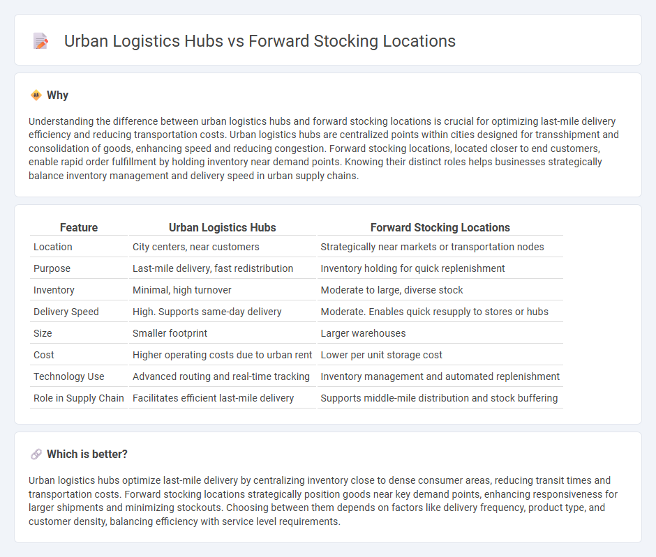 Urban Logistics Hubs vs Forward Stocking Locations in Logistics