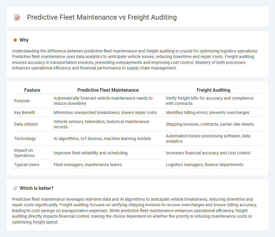 Predictive Fleet Maintenance vs Freight Auditing in Logistics