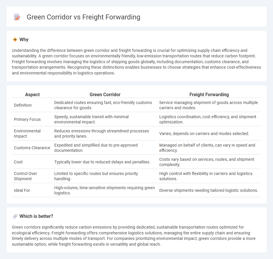 Green Corridor vs Freight Forwarding in Logistics