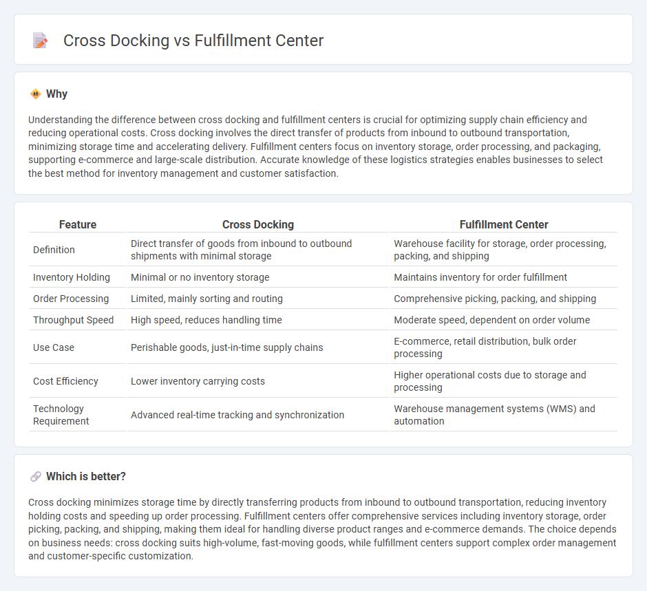 Cross Docking vs Fulfillment Center in Logistics