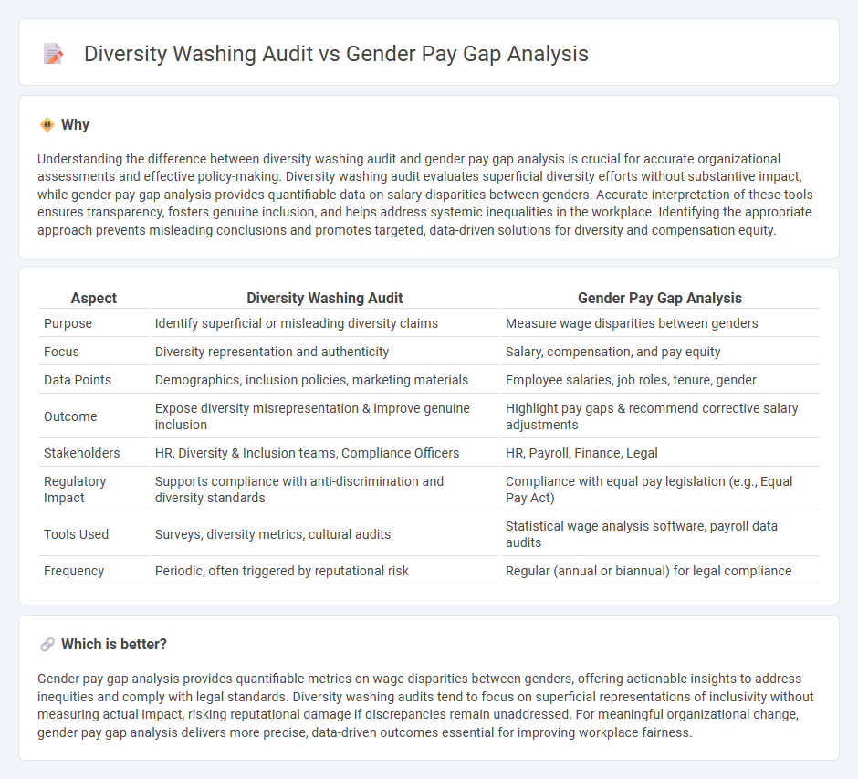 Diversity Washing Audit vs Gender Pay Gap Analysis in Consulting