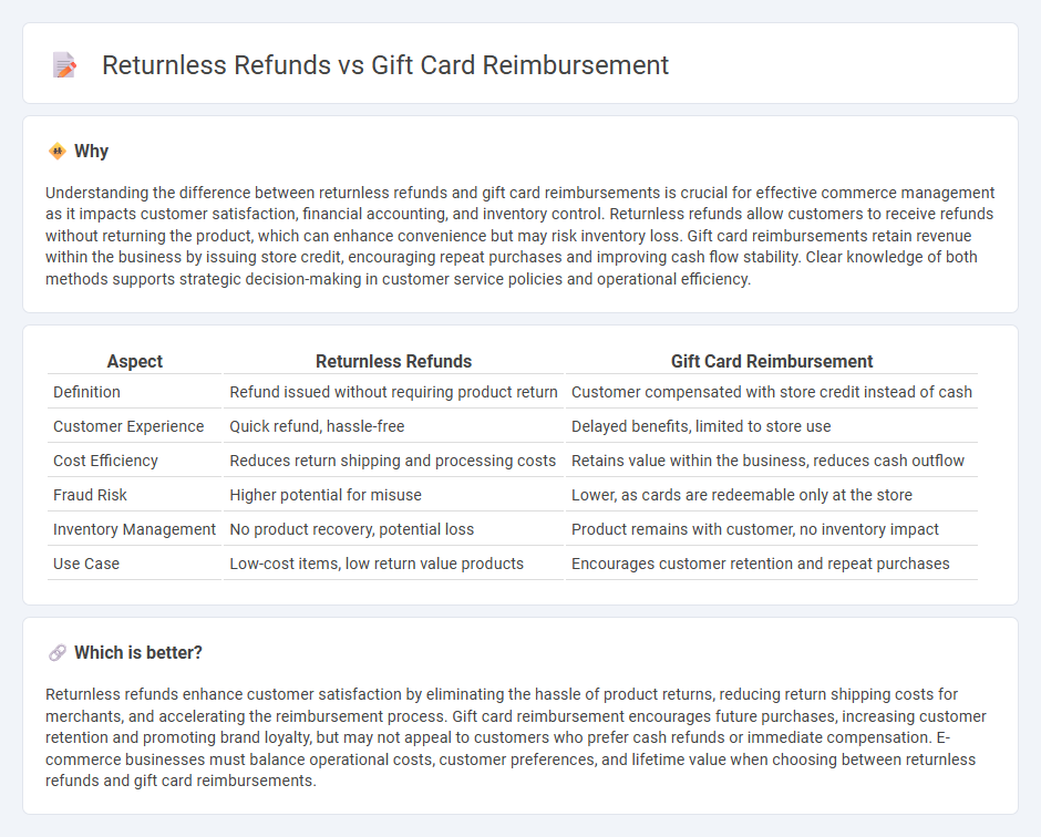 Returnless Refunds vs Gift Card Reimbursement in Commerce