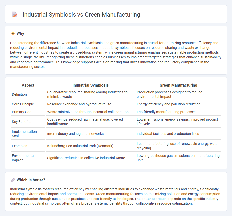 Industrial Symbiosis vs Green Manufacturing in Manufacturing