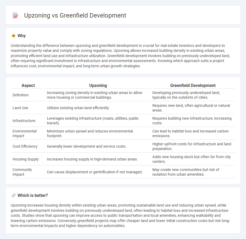 Upzoning vs Greenfield Development in Real Estate