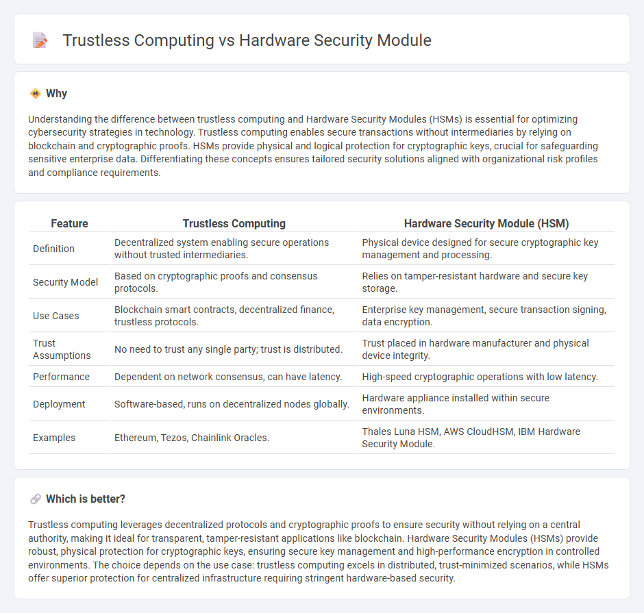 Trustless Computing vs Hardware Security Module in Technology