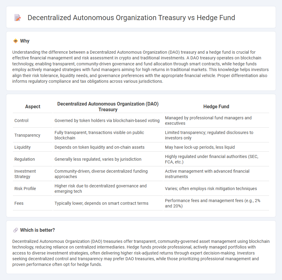 Decentralized Autonomous Organization Treasury vs Hedge Fund in Finance