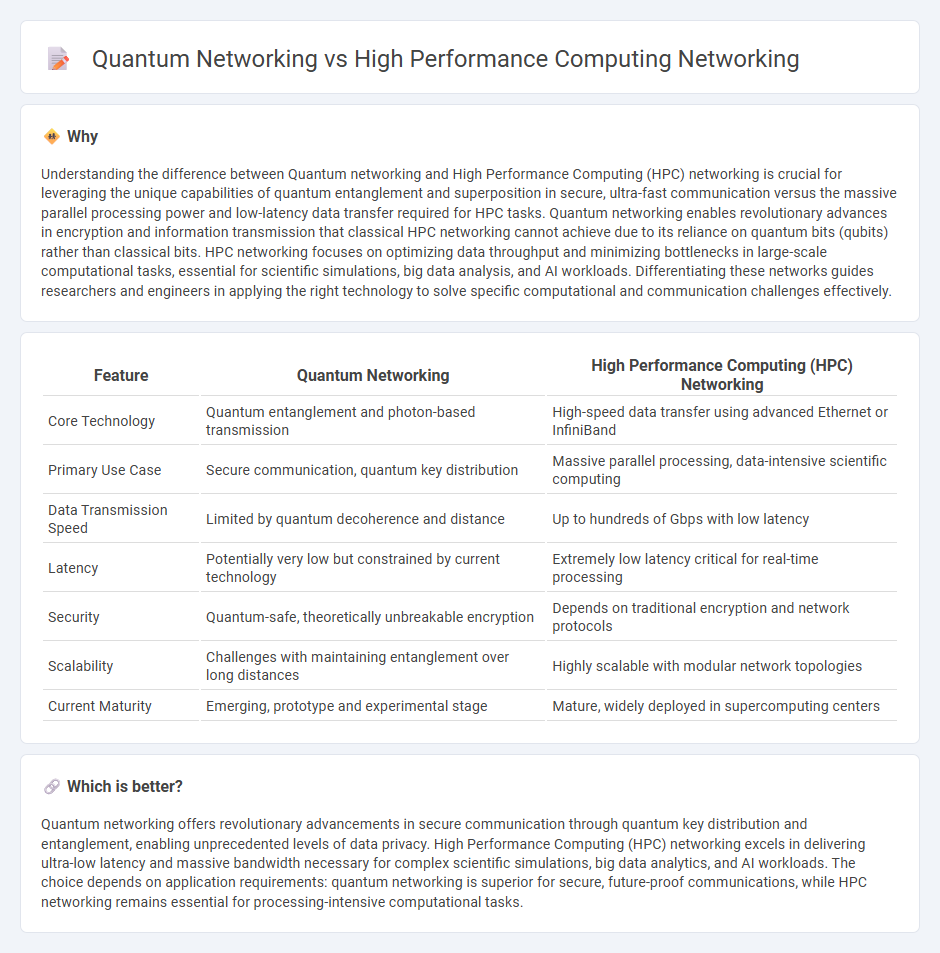 Quantum Networking vs High Performance Computing Networking in Technology