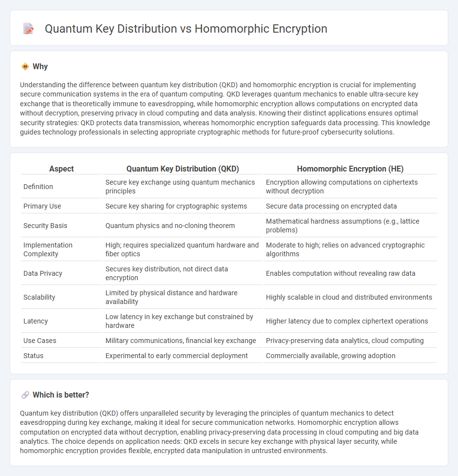 Quantum Key Distribution vs Homomorphic Encryption in Technology