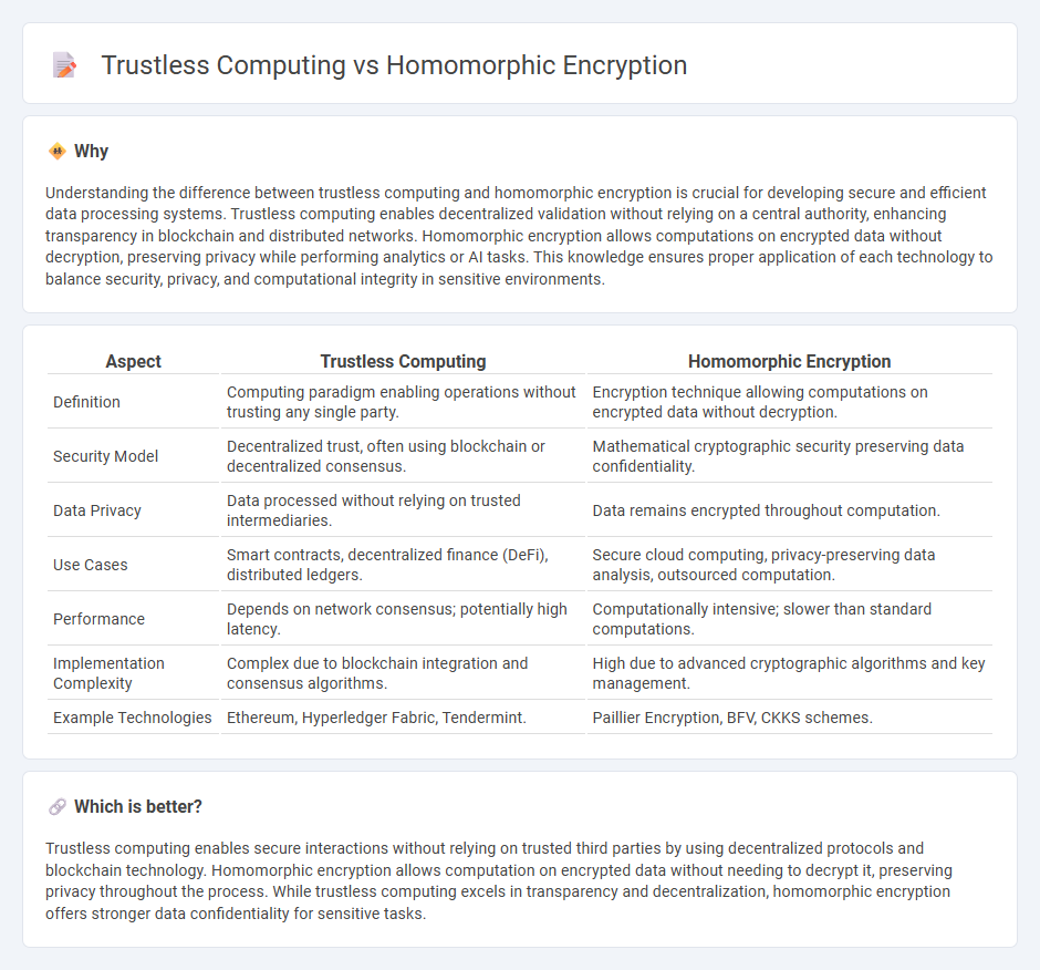 Trustless Computing vs Homomorphic Encryption in Technology