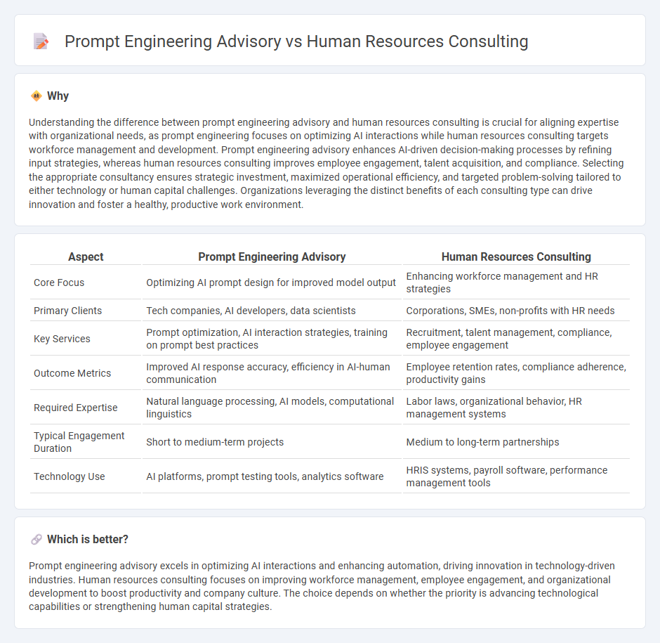 Prompt Engineering Advisory vs Human Resources Consulting in Consulting