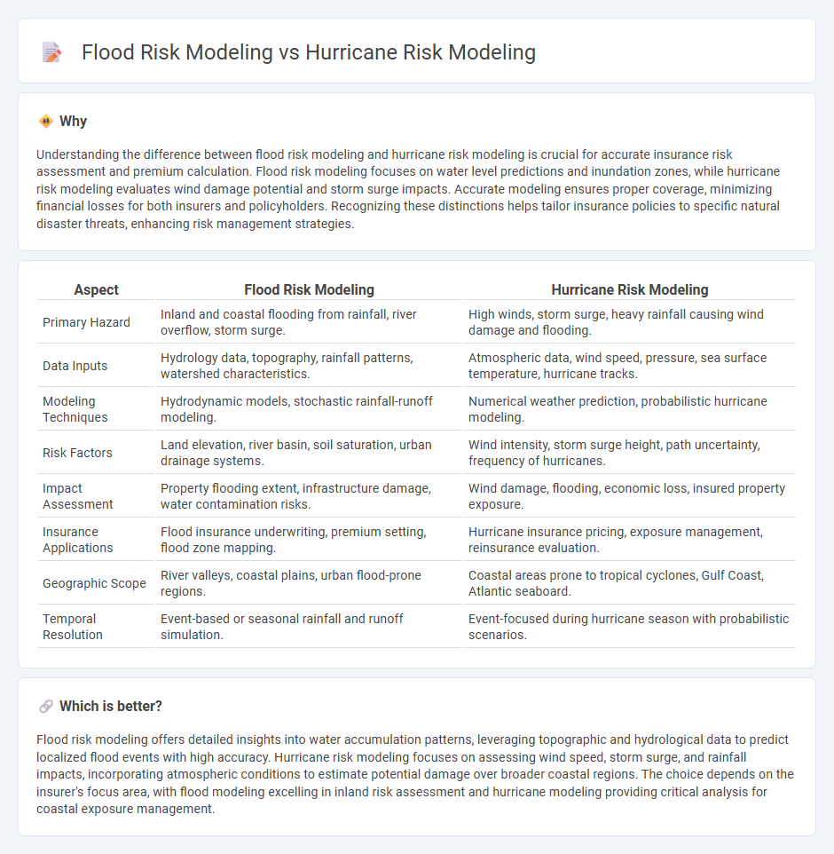 Flood Risk Modeling vs Hurricane Risk Modeling in Insurance