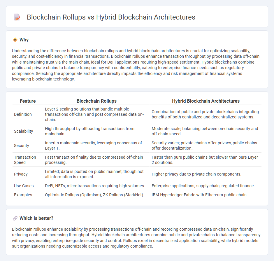 Blockchain Rollups vs Hybrid Blockchain Architectures in Finance