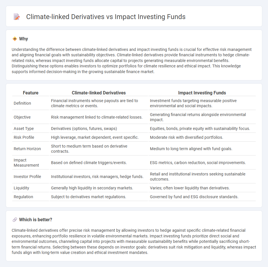 Climate-Linked Derivatives vs Impact Investing Funds in Finance