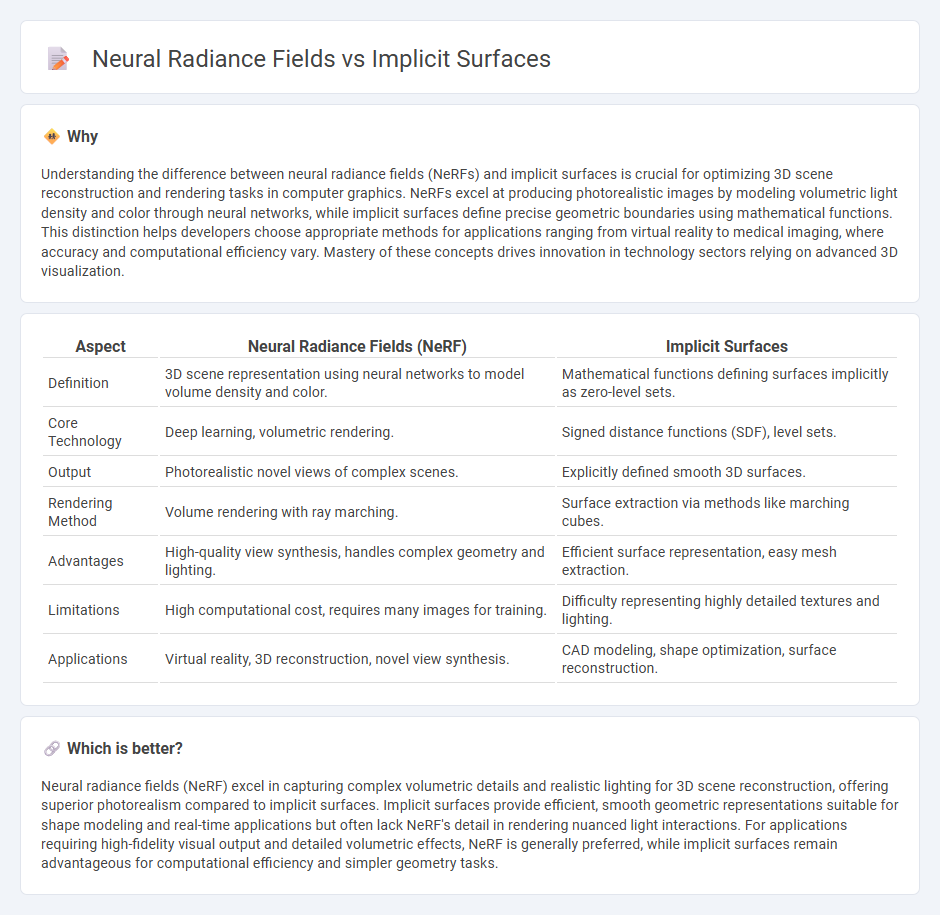 Neural Radiance Fields vs Implicit Surfaces in Technology