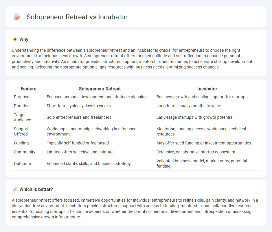 Solopreneur Retreat vs Incubator in Entrepreneurship